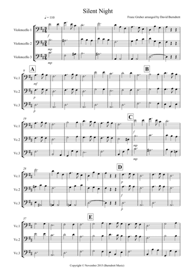Silent Night for Cello Trio (arr. David Burndrett)