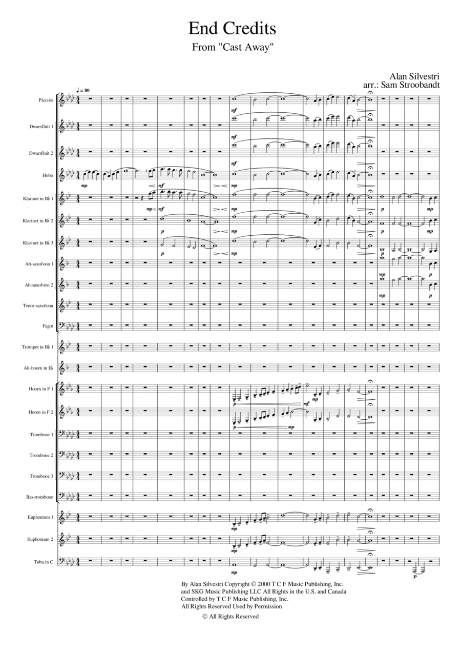Cast Away End Credits (arr. Sam Stroobandt)