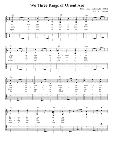 We Three Kings of Orient Are - Christmas Carol for Fingerstyle Guitar (arr. Big Bill Durham)