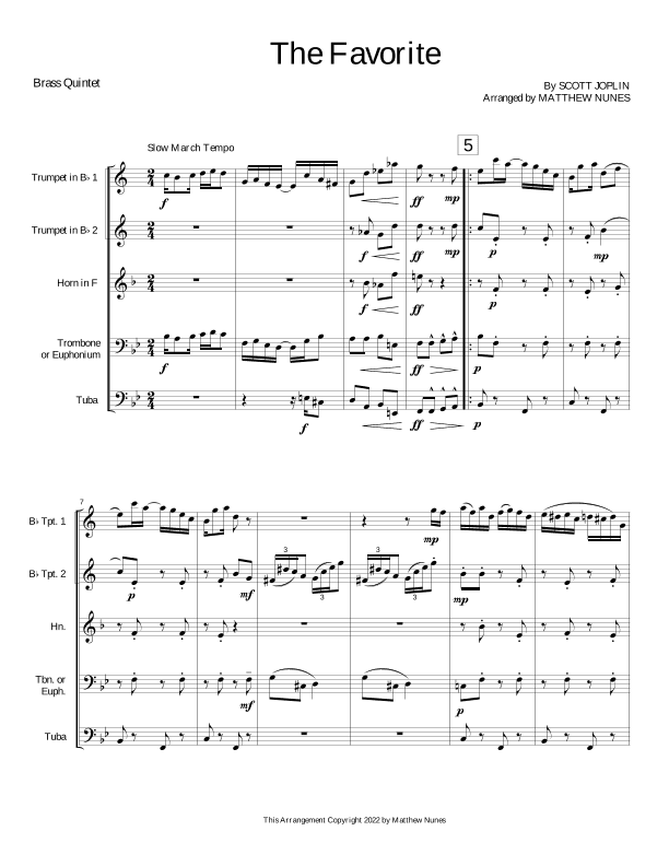 The Favorite (arr. Matthew Nunes)