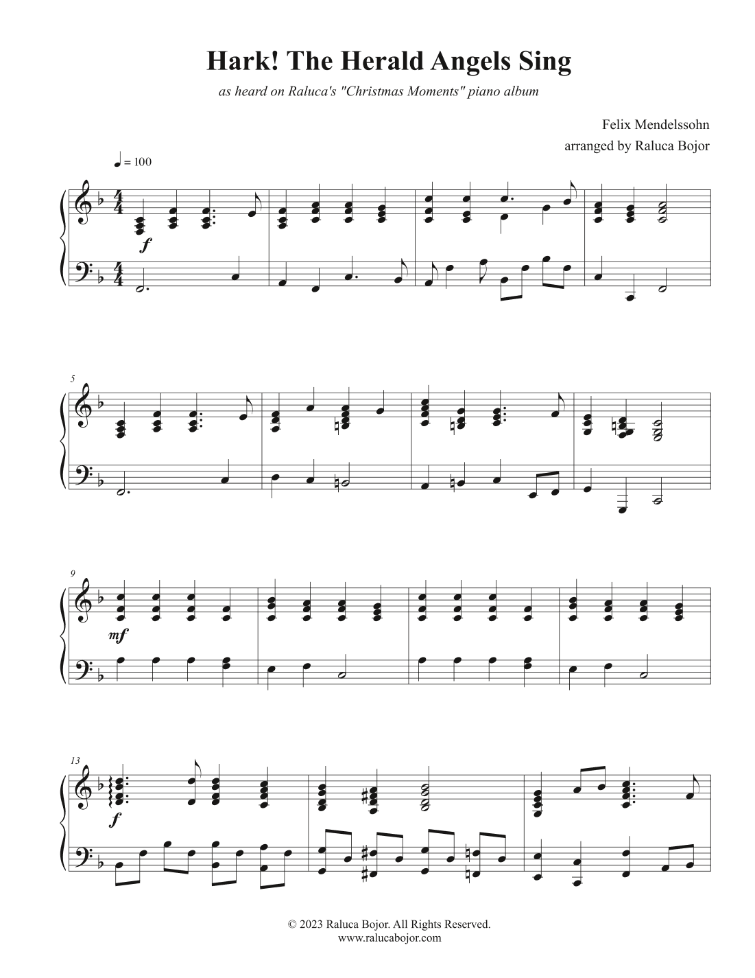 Hark the Herald Angels Sing (arr. Raluca Bojor)