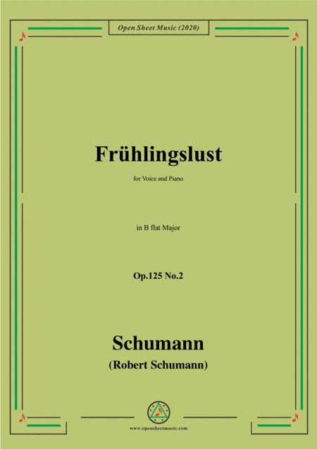 Schumann-Frühlingslust Op.125 No.2,in B flat Major (arr. MSM)