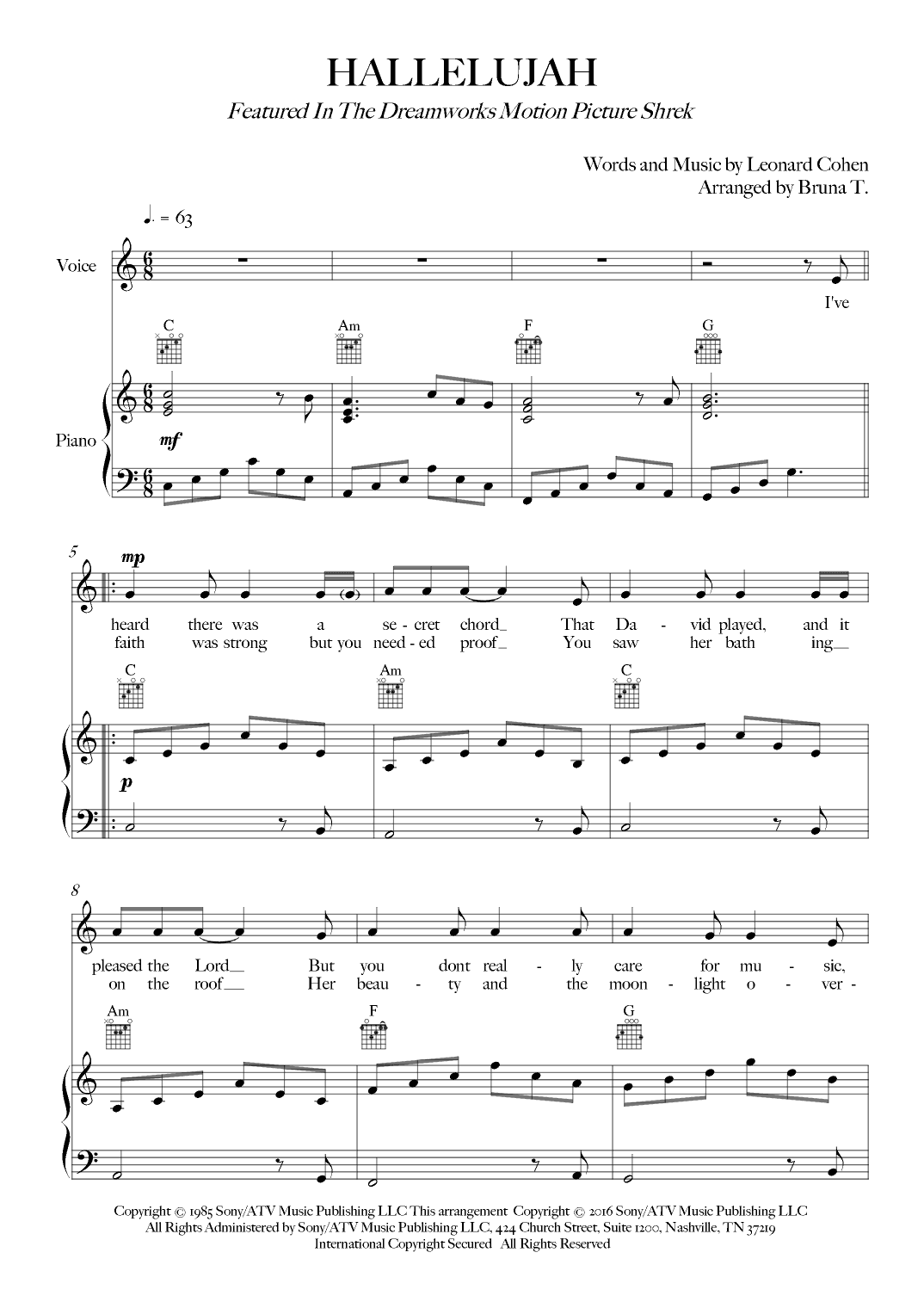 Hallelujah (arr. Bruna T.)