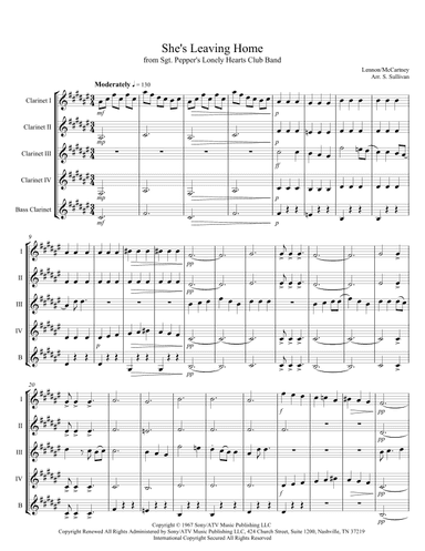 She's Leaving Home (arr. Sean Sullivan)