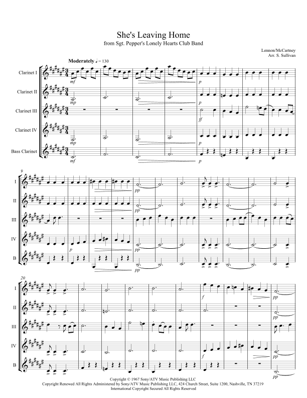 She's Leaving Home (arr. Sean Sullivan)