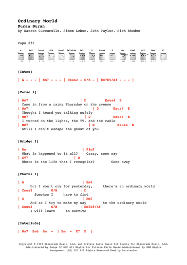 Ordinary World (arr. Alex Davis)