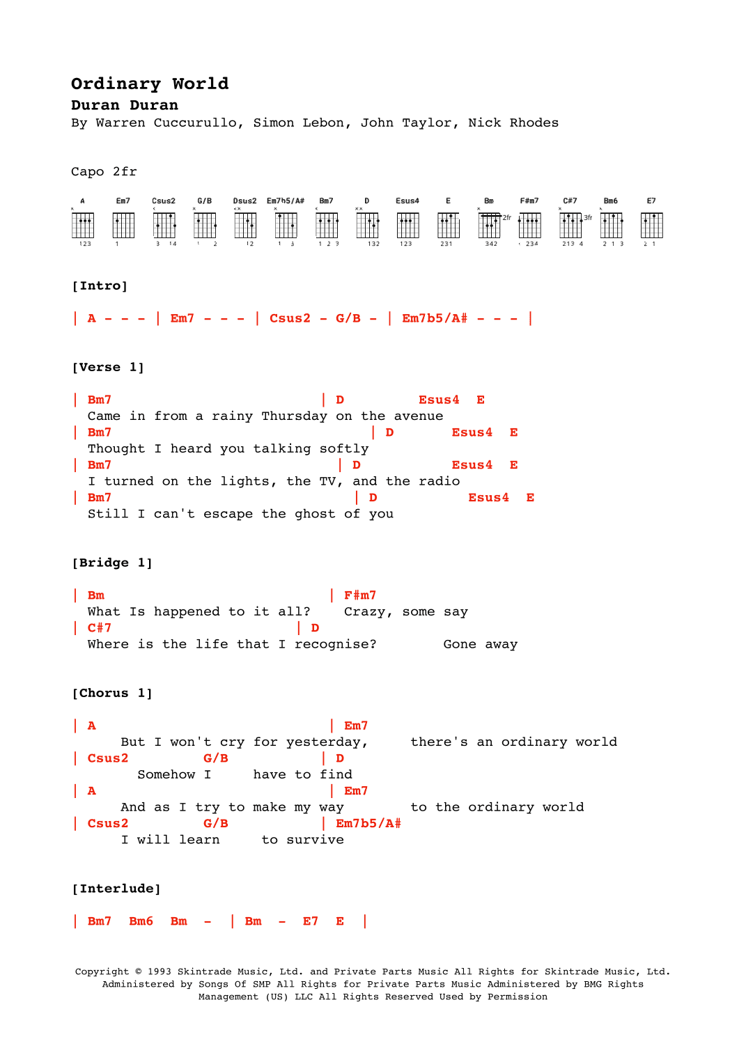 Ordinary World (arr. Alex Davis)