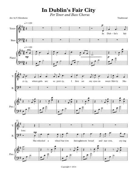In Dublin's Fair City (arr. V. Kleinhenz, ASCAP)