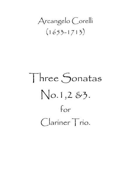 Three Sonatas No1,2 & 3 (arr. Spence Bundy)