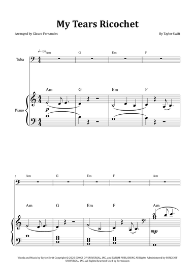 My Tears Ricochet (arr. Glauco Fernandes)