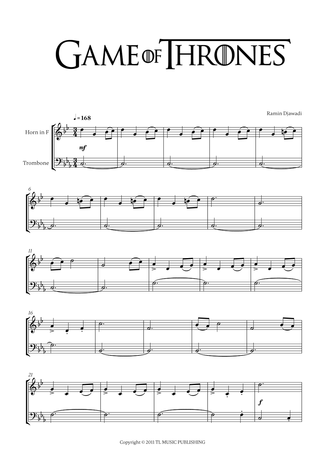 Game Of Thrones (arr. Cadenza Editions)