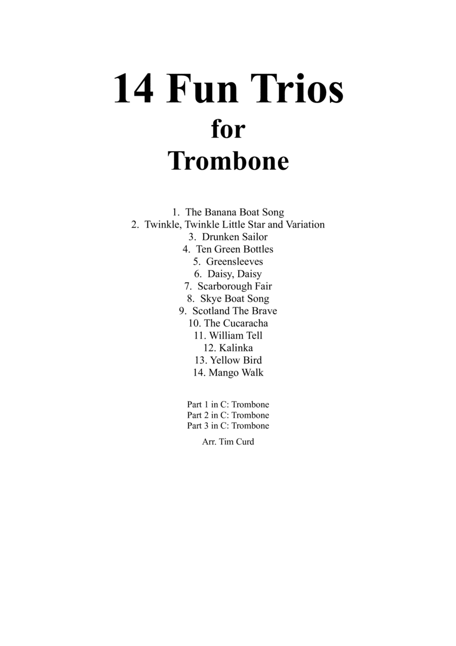 14 Fun Trios For Trombone (arr. Curd.)