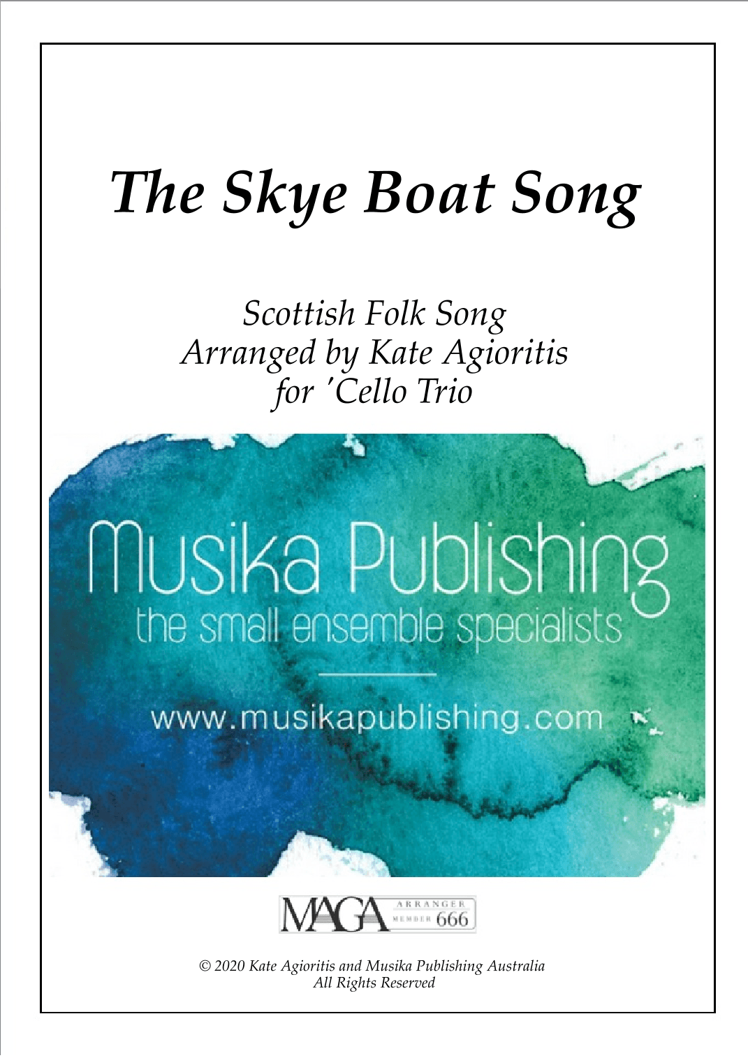 The Skye Boat Song (Theme from 'Outlander') for 'Cello Trio (arr. Kate Agioritis)