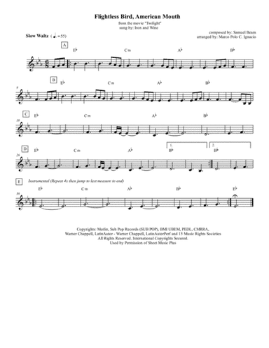Flightless Bird, American Mouth (arr. Marco Polo C. Ignacio)