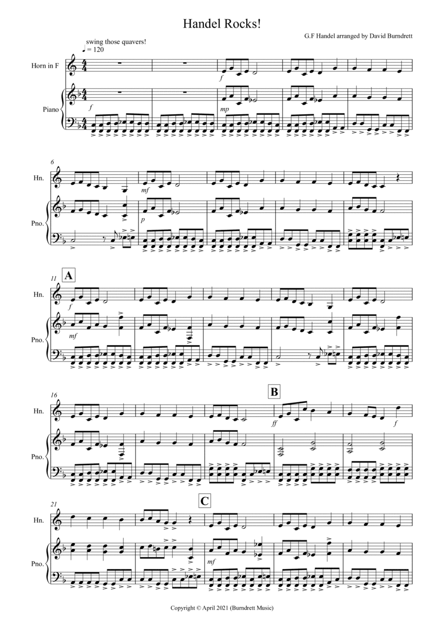 Handel Rocks! for Horn and Piano (arr. David Burndrett)