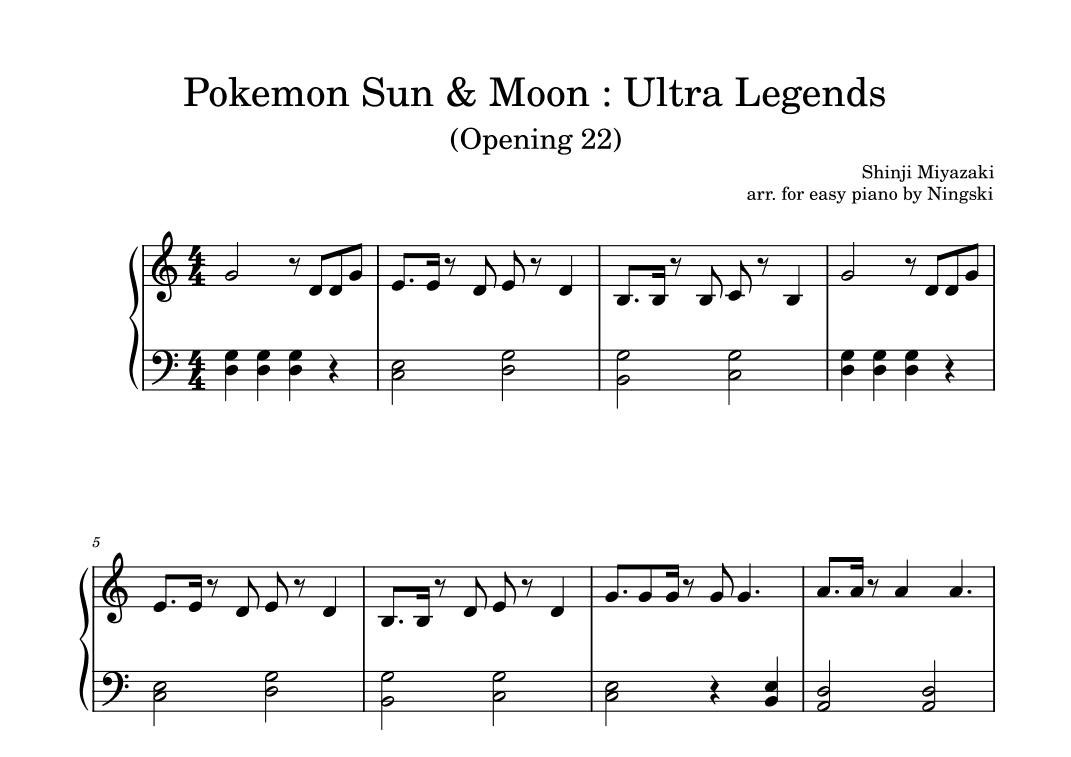 Pokemon Sun & Moon: Ultra Legends - Opening 22 (arr. Ningski)