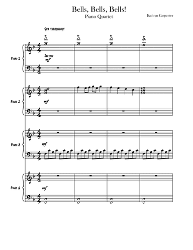 Bells, Bells, Bells (Piano Quartet - Four Hands) (arr. Kathryn Carpenter)