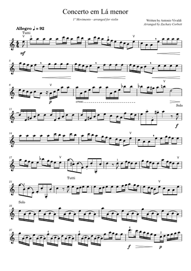 Concerto in A Minor (arr. Zachary Corbett)