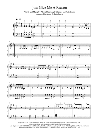 Just Give Me A Reason (arr. Anton R. Tajanlangit)