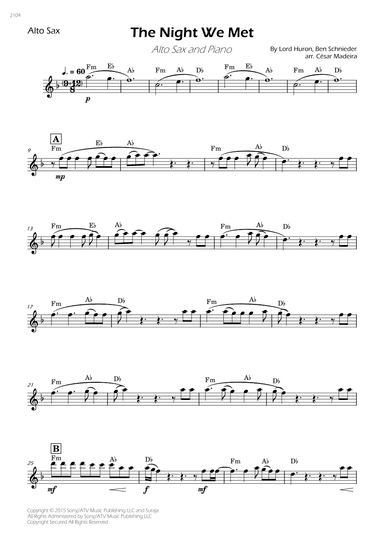 The Night We Met (arr. César Madeira)