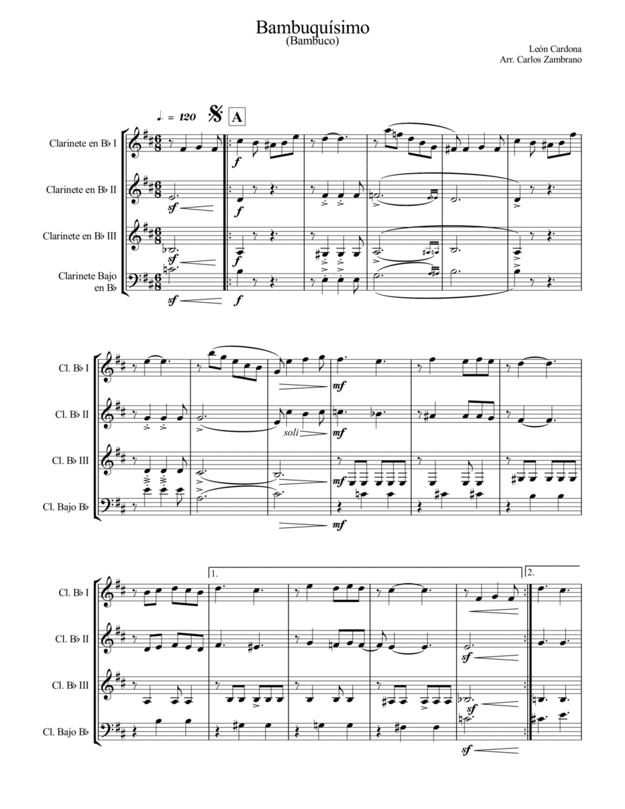 Bambuquísimo (arr. Carlos Zambrano)