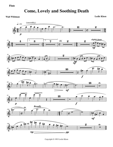 Come, Lovely and Soothing Death - Instrumental parts