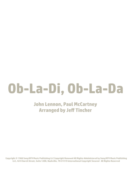 Ob-la-di, Ob-la-da (arr. Jeff Tincher)