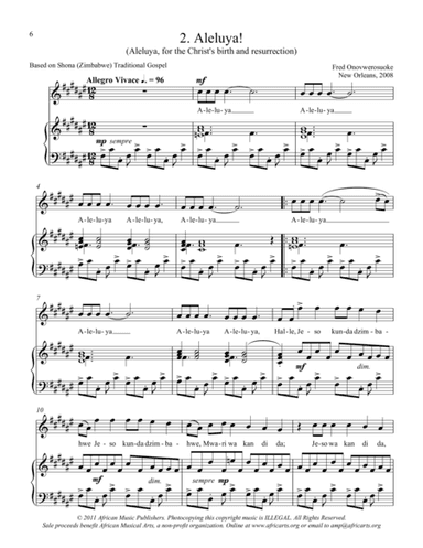 Twelve African Songs for Solo Voice and Piano - 2. ALELUYA