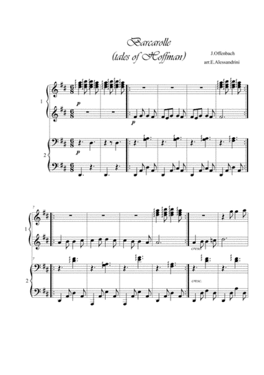 Barcarola (from Hoffmann Tales) piano 4 hands (arr. Ester Alessandrini)
