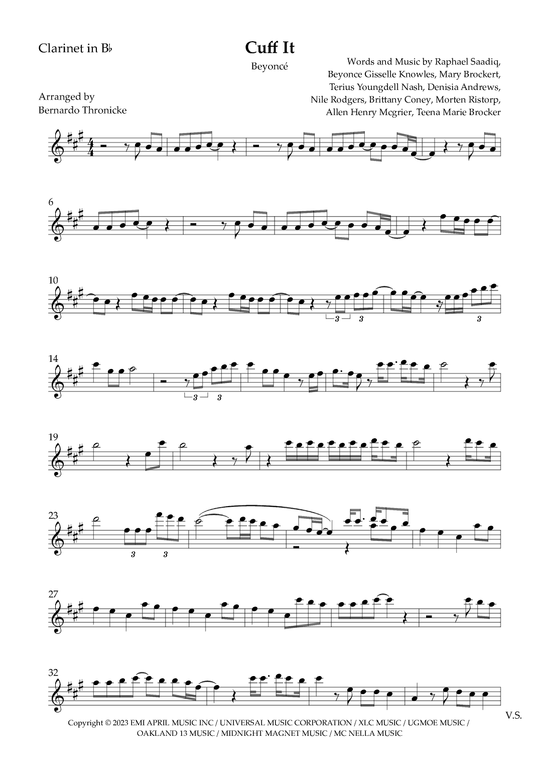 Cuff It (arr. Bernardo Thronicke)