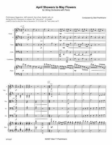 APRIL SHOWERS TO MAY FLOWERS - Elementary STRING ORCHESTRA. Original composition. Grade 1.5