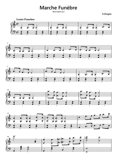 Marche Funebre Easy Piano Chopin (arr. Dias)