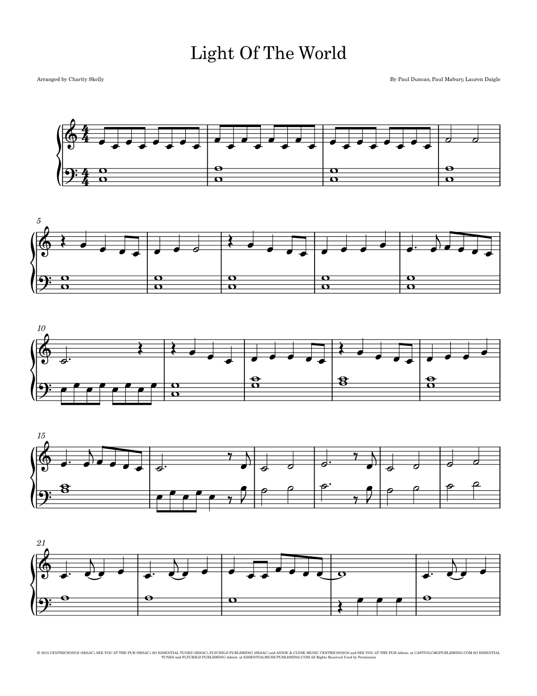 Light Of The World (arr. Charity Skelly)