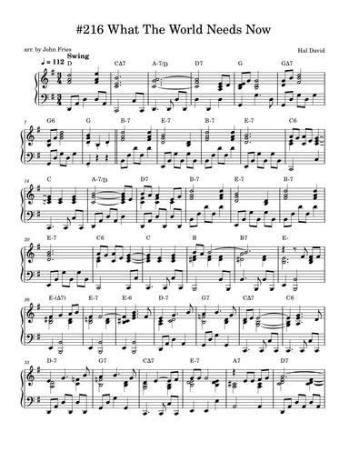 What The World Needs Now Is Love (arr. John Fries)