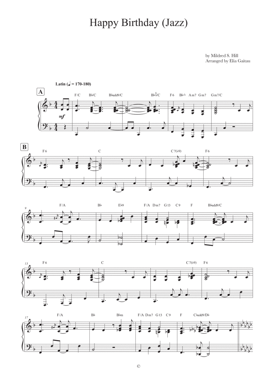 Happy Birthday (Jazz) (arr. Elia Gaitau)
