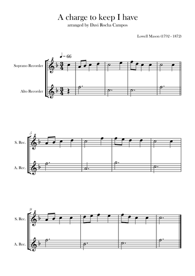 A charge to keep I have (arr. Davi Rocha Campos)