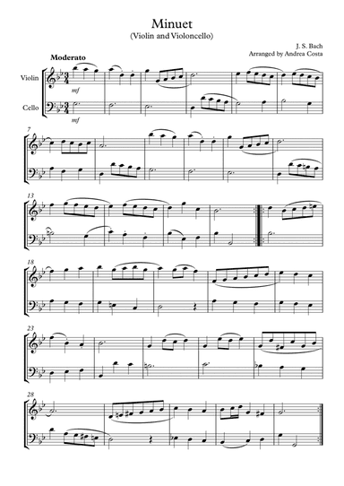 Minuet in G Minor (arr. Andrea Costa)