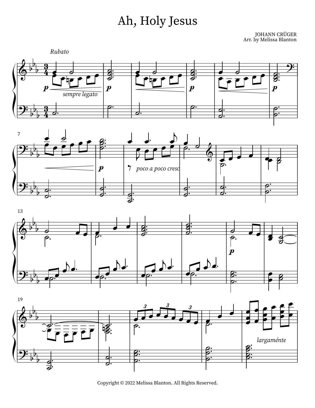Ah, Holy Jesus (arr. Melissa Blanton)