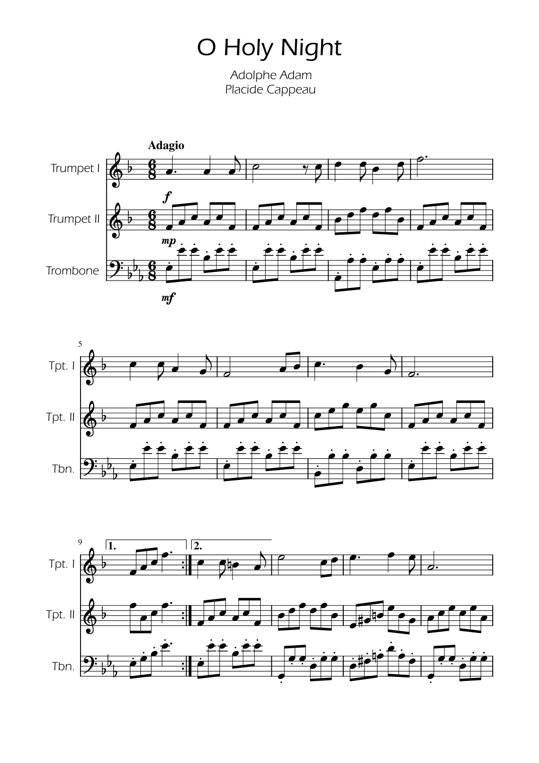 O Holy Night - Brass Trio (arr. Ygor Nunes)
