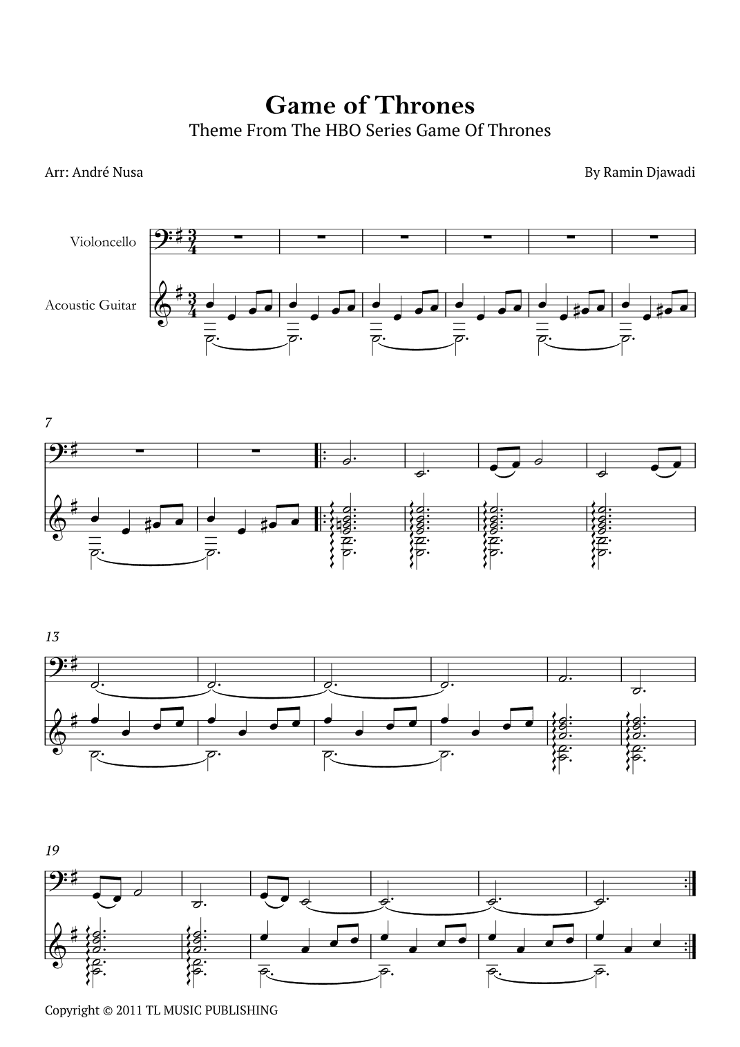 Game Of Thrones (arr. André Nusa)
