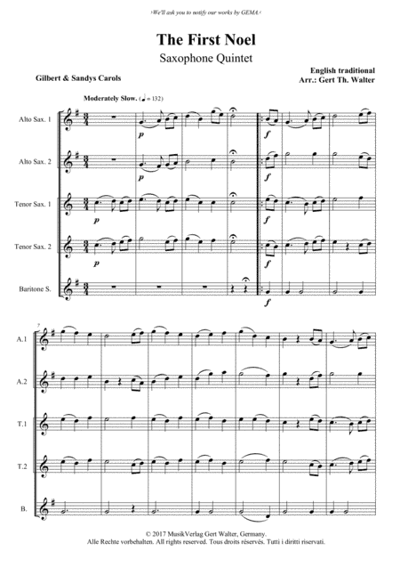 The First Noel (arr. Gert Th. Walter)
