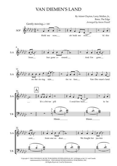 Van Diemen's Land (arr. Aaron Powell)