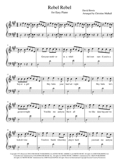 Rebel, Rebel (arr. Christine Mulhall)