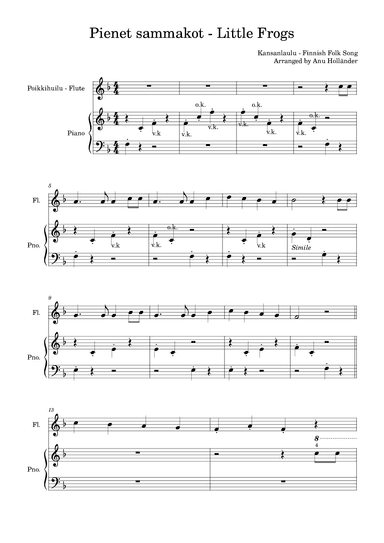 Soittosalkku Pienet sammakot - Little Frogs (arr. Anu Holländer)