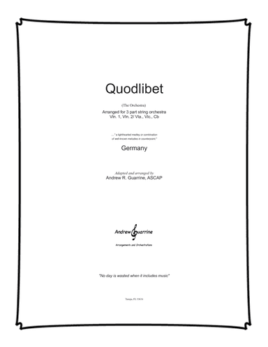 Quodlibet (arr. Adapted and arranged by Andrew R. Guarrine)