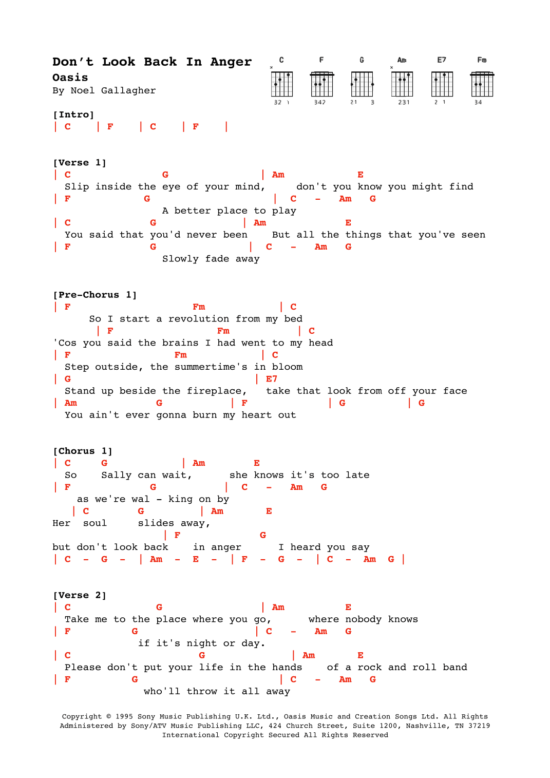 Don't Look Back In Anger (arr. Alex Davis)