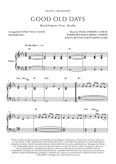 Good Old Days (arr. Danilo "Daca" Alves)