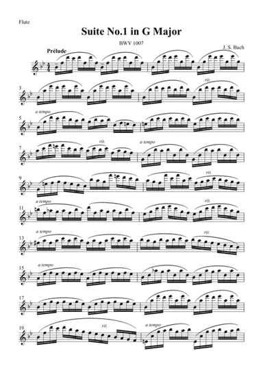 Cello Suite No.1 - I.Prelude (for Flute) / J.S.Bach BWV1007 (arr. Daisuke Uchiyama)