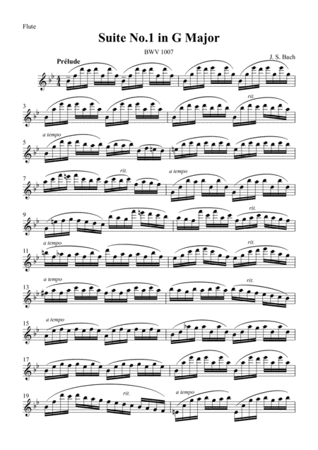 Cello Suite No.1 - I.Prelude (for Flute) / J.S.Bach BWV1007 (arr. Daisuke Uchiyama)
