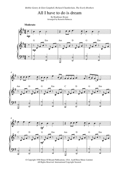 All I Have To Do Is Dream (arr. Kaiserin Rebecca)